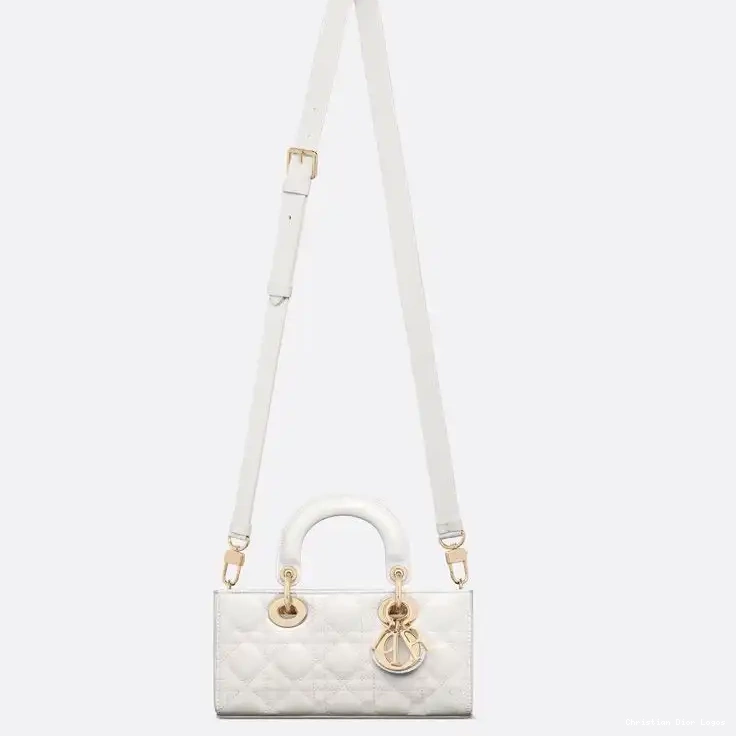 Cheap Small Patent D-Joy Bag White Lady Calfskin Cannage 0327 Luxury